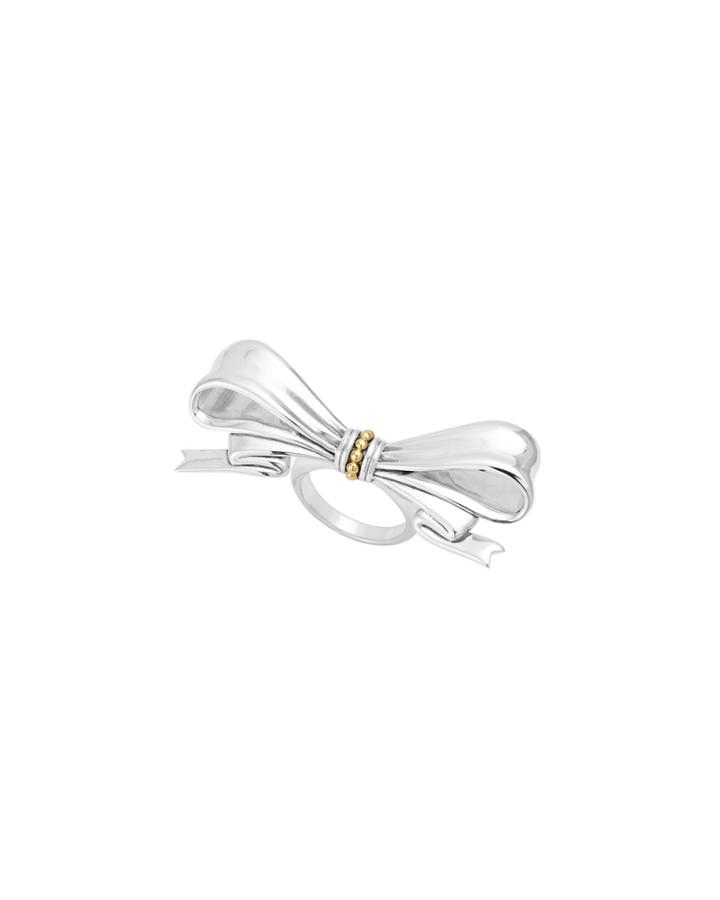 Lagos Sterling Silver Large Bow Ring, Size