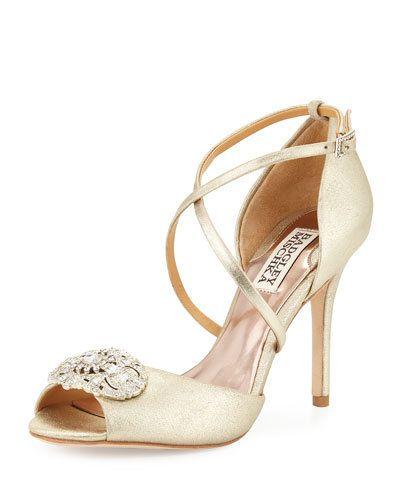 Sari Ii Crystal Strappy Sandal, Platino