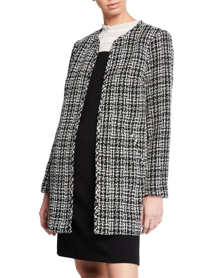 Checked Long Topper Coat