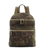 Floral-pattern Canvas Backpack