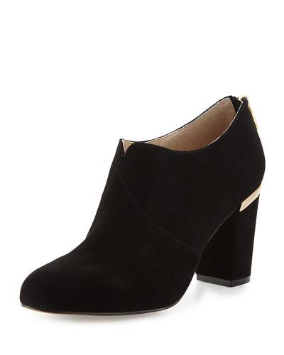 Katana Suede Gold-trimmed Bootie, Black