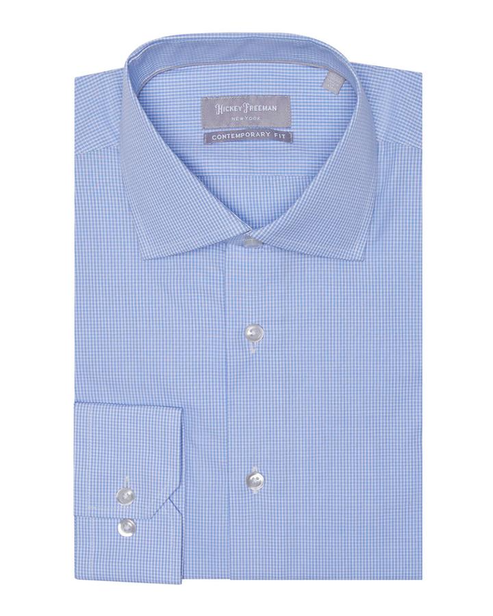 Men's Contemporary-fit Mini Check Dress