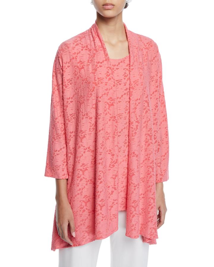 Petite Rose Garden 3/4-sleeve Side-fall Cardigan