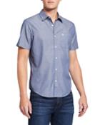 Men's Stars Print Short-sleeve Chambray