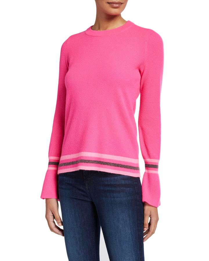 Cashmere Varsity Striped Pullover