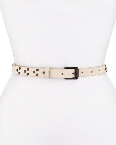 Nubuck Rivet Waist Belt, Black