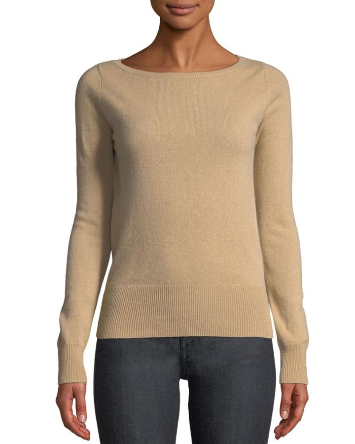 Long-sleeve Cashmere Boat-neck