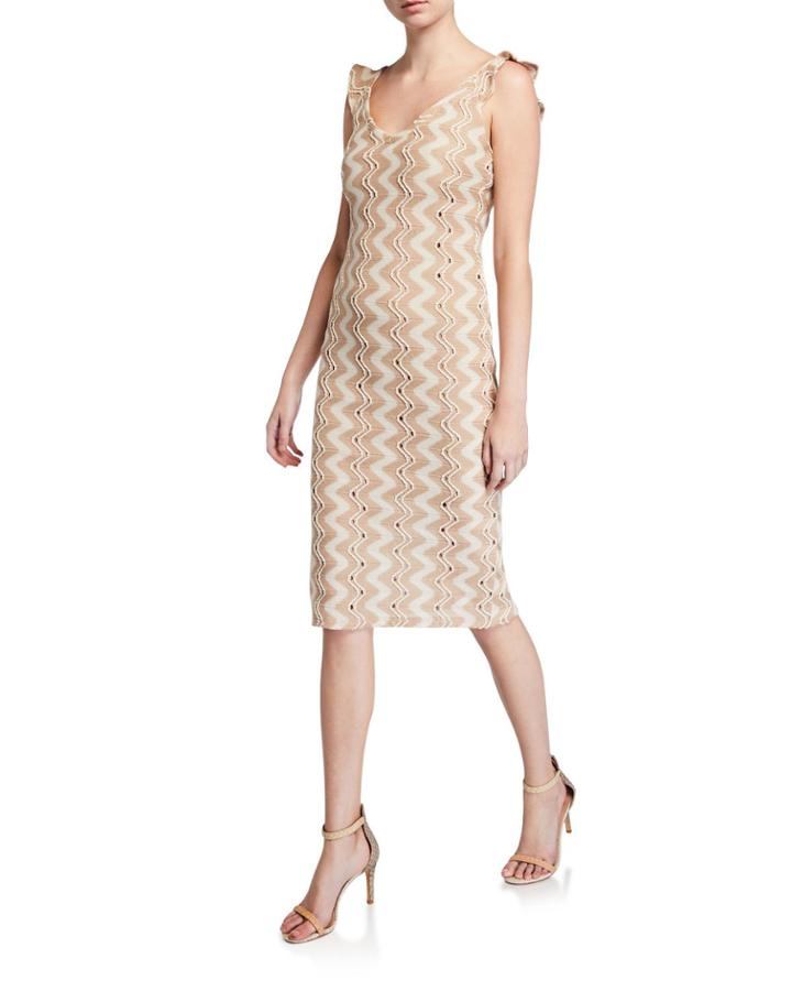 Ruffle-sleeve Crochet Dress