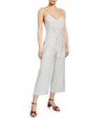 Adeline Stripe V-neck Palazzo Jumpsuit