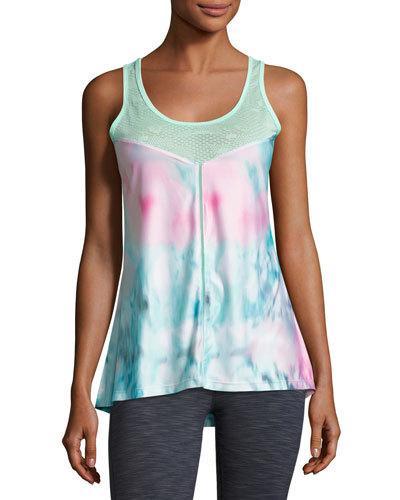 Mystic Floral Lace-mesh Tank, White Pattern