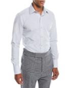 Men's Small Optical Check Pointed-collar Dress