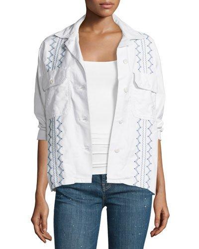 The Embroidered Army Shirt Jacket, White