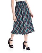 Plaid Ruffle A-line