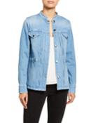 Le Slender Belted Denim Jacket