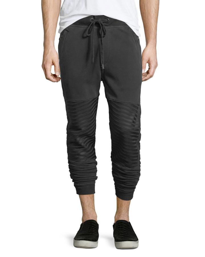 Slim-fit Cuffed Moto Jogger Pants