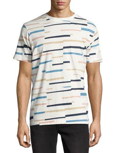 Max Broken-stripe Tee Shirt, Winter White