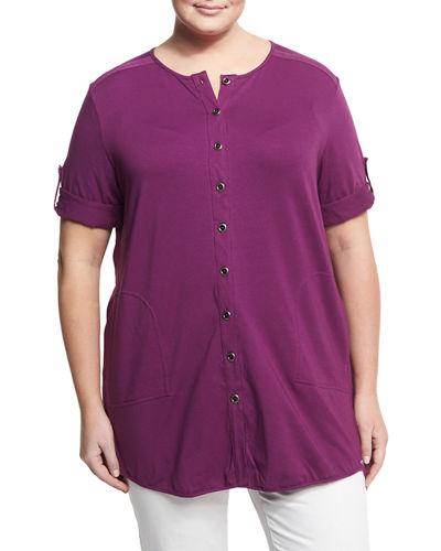 Sage Spirit Button-front Tunic,