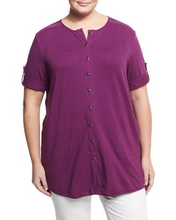 Sage Spirit Button-front Tunic,