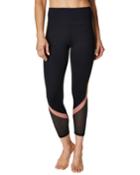 Colorblock-striped Mesh Calf Capri