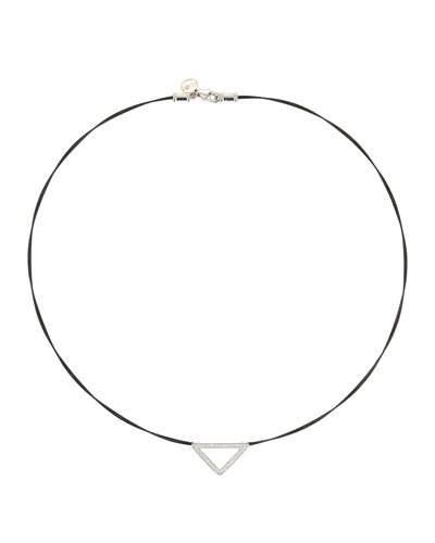 Triangular Diamond Pendant Necklace, Black