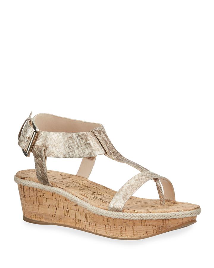 Kann Metallic Snake-print Platform