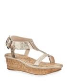 Kann Metallic Snake-print Platform