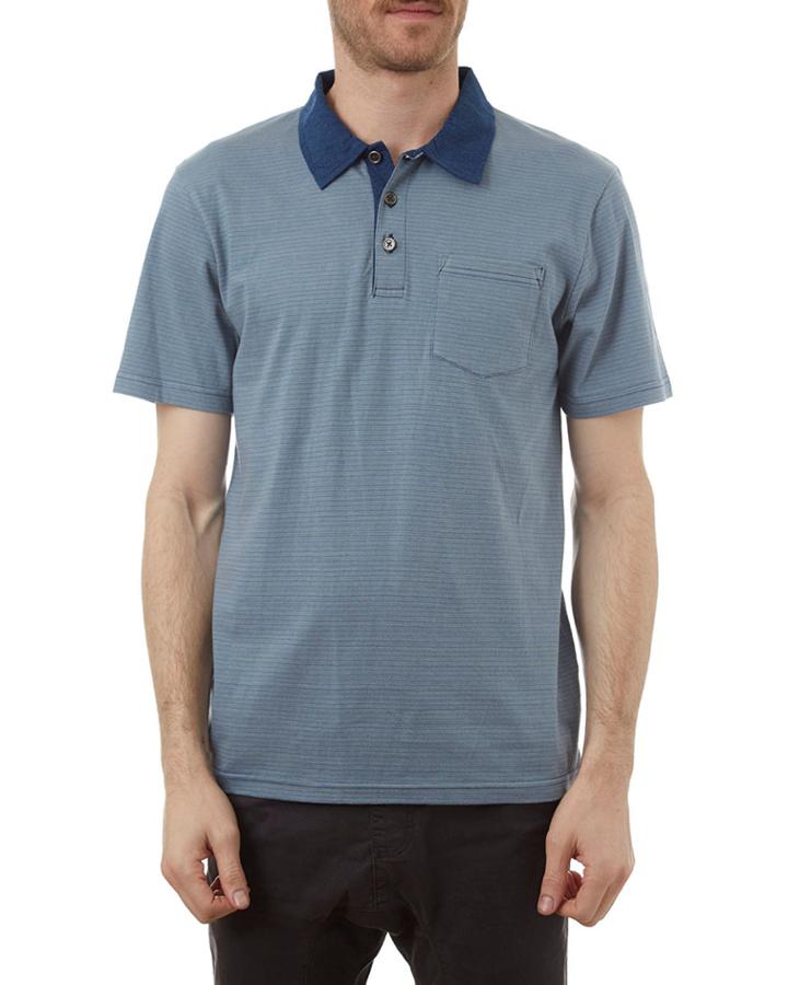 Men's Polo Shirt With Pocket & Contrast Collar