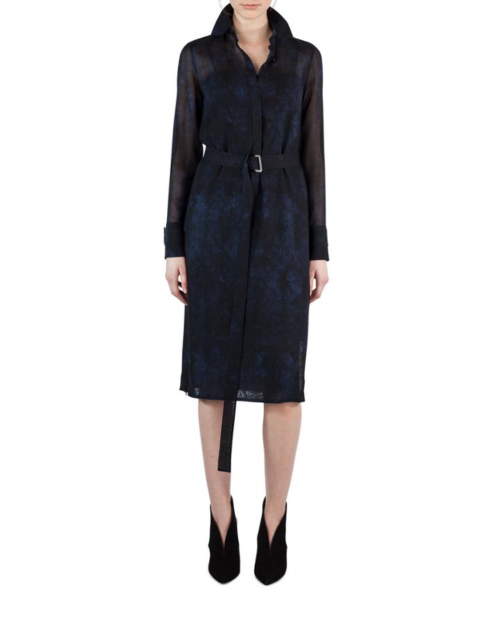 Belted Shearling-print Wool