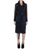 Belted Shearling-print Wool