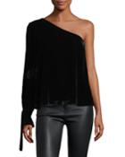 Anka One-shoulder Velvet Top