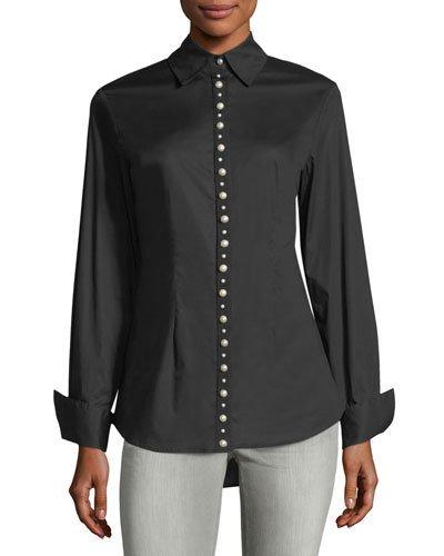 Pearlescent Button-down Top