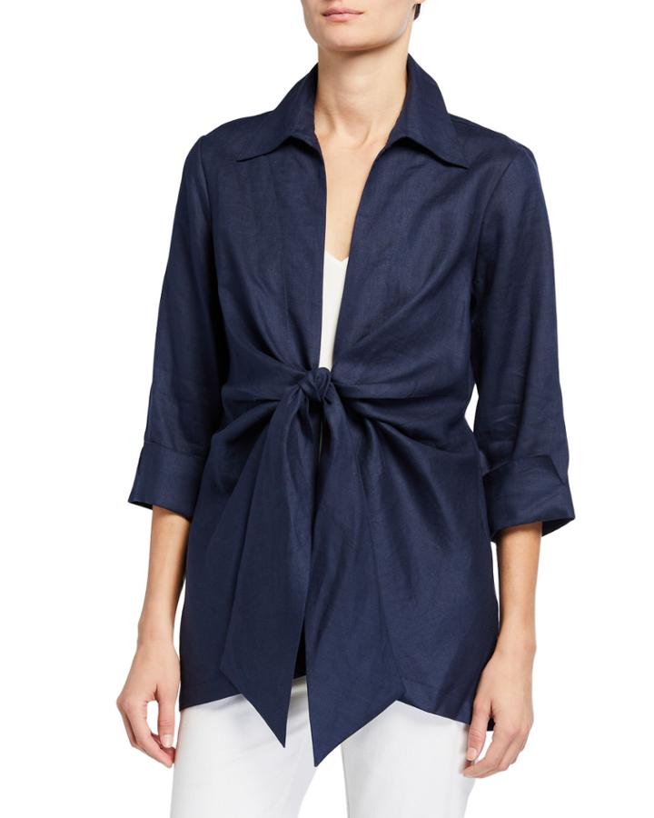 Tie Front Collared