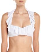 Ruffle Multi-wearable Swim Top, White