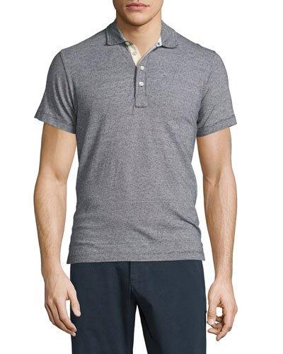 Smith Mini Dot-print Short-sleeve Polo Shirt, Navy/white