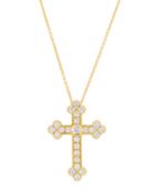 18k Medium Guinevere Diamond Cross Necklace