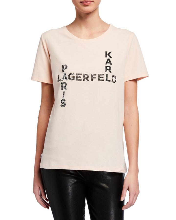 Sequin Crossword Graphic T-shirt