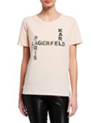 Sequin Crossword Graphic T-shirt