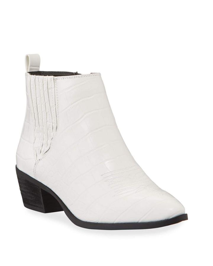 Hartford Western Mock-croc Leather Booties