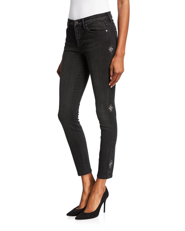 Nico Super Skinny Faded Embellished Jeans