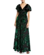 V-neck Velvet Burnout