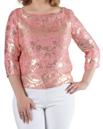 Plus Size Kuniko Silk Jacquard Blouse With