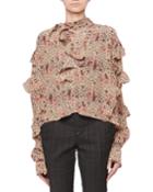 Hess Long-sleeve Ruffled Aztec-print
