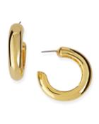 Polished Golden Hoop Pierced Earrings