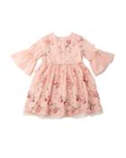 3d Flower Pompom Embroidered Dress,