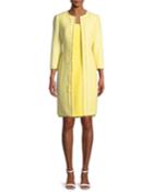 Two-piece Tweed Coat & Crepe Dress