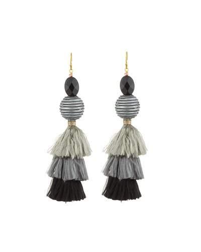 Ombré Triple-layer Fringe Earrings