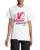 Crewneck Short-sleeve Colorblocked Cotton Tee