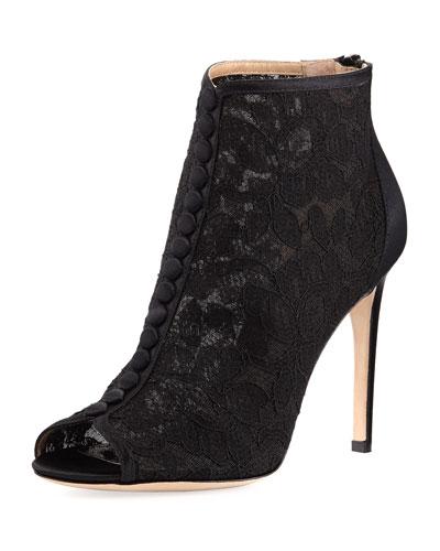 Nerina Lace Peep-toe Bootie