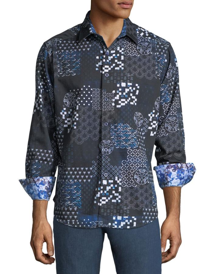 Men's Classic-fit Yardman Geometric-patchwork