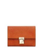 Small Embossed Leather Tri-fold Wallet,
